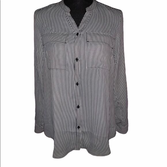 Jones New York Button Down Stripe Blouse - Picture 1 of 8